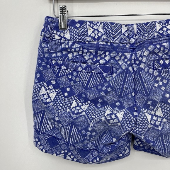 American Eagle Chino Shorts Women's 2 Blue All Over Print Midi Beach - Picture 5 of 9
